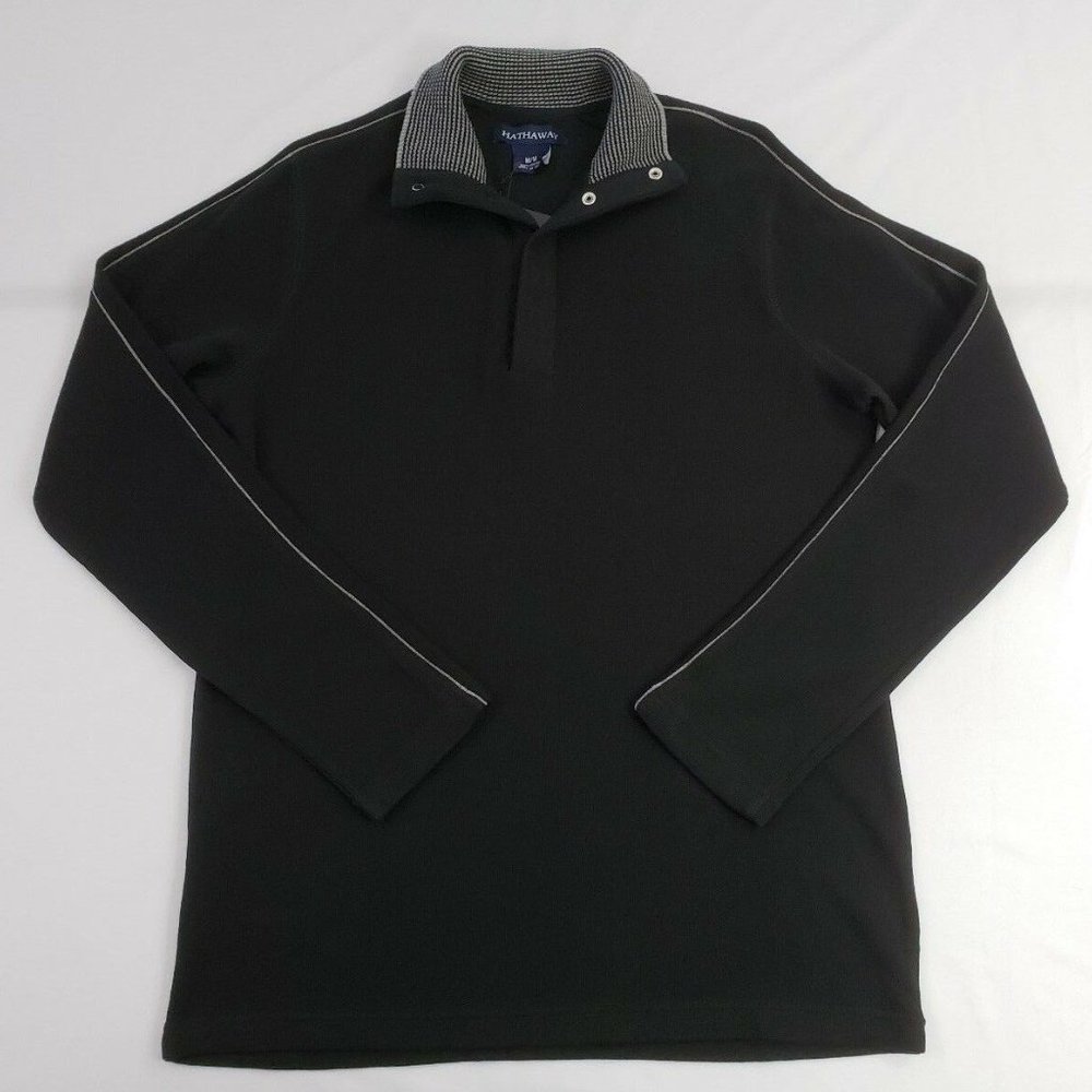 NWT Mens Hathaway Ribbed Knit Sweater , black , sz XL